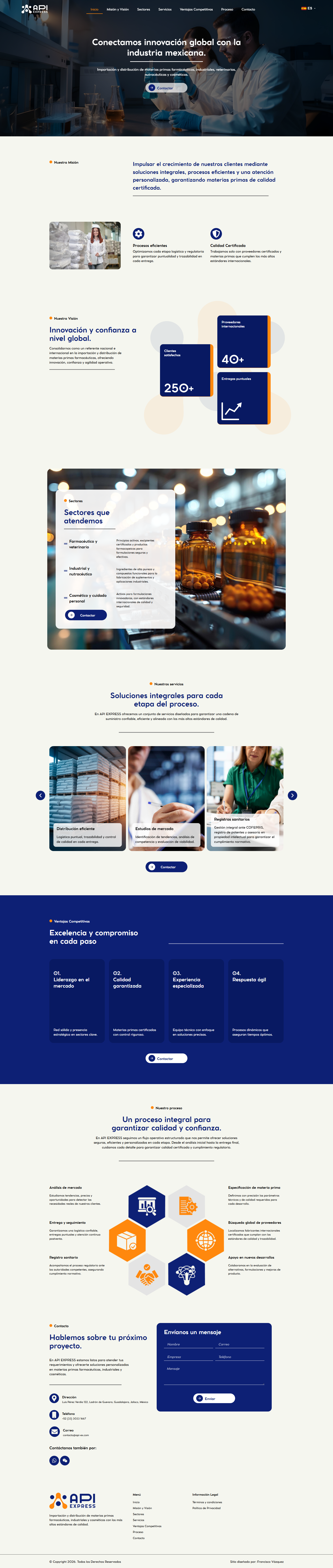 API Express — marca y sitio web