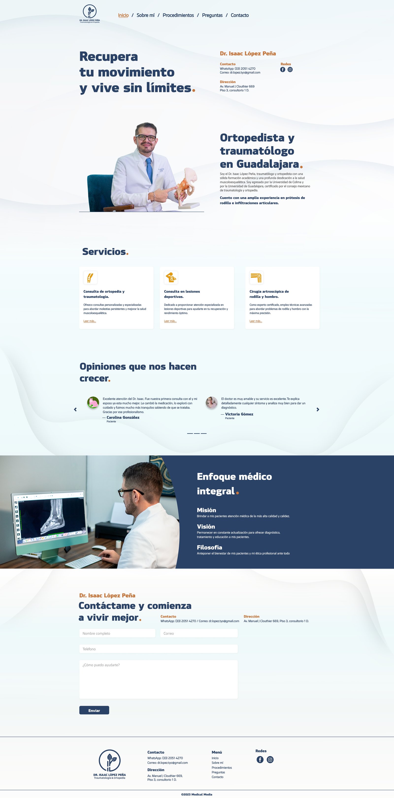 Dr. Isaac López Peña — diseño web